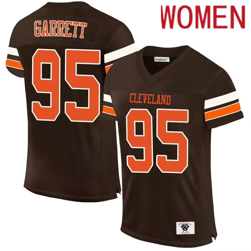Women Cleveland Browns #95 Garrett brown 2024 Nike Limited NFL throwback Jersey->green bay packers->NFL Jersey
